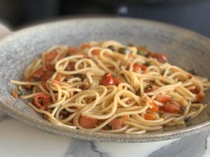 Spaghetti Puttanesca  at La Camera Southgate in Southbank