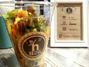 Vegan salad at Hideout Burrito in Tokyo