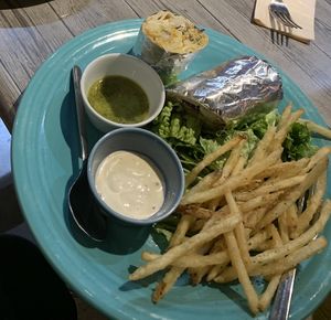 the vegan combo option  at Hideout Burrito in Tokyo