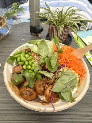 Vegan make your own bowl  at Raw + Rice in Noosa Heads