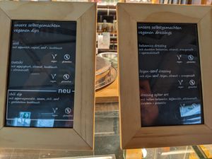 The different sauces.  at Sattgrün Kolumba Viertel - Mitte in Cologne