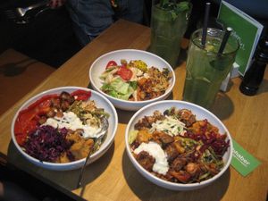 our bowls with yuzu kiwi lemonade  at Sattgrün Kolumba Viertel - Mitte in Cologne