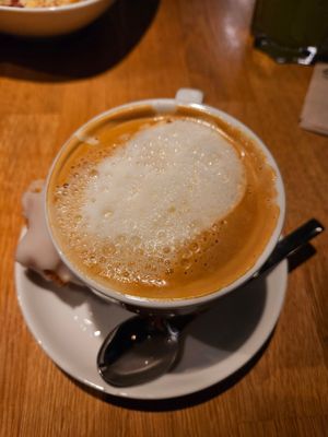 Soja Cappuccino at Sattgrün Kolumba Viertel - Mitte in Cologne