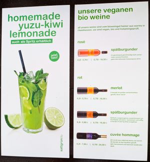 Menu page at Sattgrün Kolumba Viertel - Mitte at Sattgrün Kolumba Viertel - Mitte in Cologne