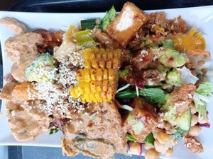 small buffet plate - yummi! at Sattgrün Kolumba Viertel - Mitte in Cologne