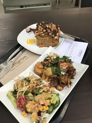 Peanut butter cake and food from buffet at Sattgrün Kolumba Viertel - Mitte in Cologne