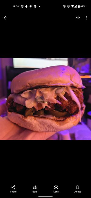 Nash with jalapenos at Green Burger in Collingwood