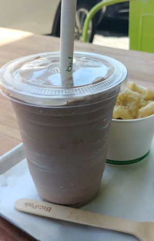 Choc hazelnut shake at Green Burger in Collingwood