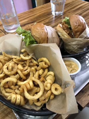 Colonel burger (not both mine)  at Green Burger in Collingwood