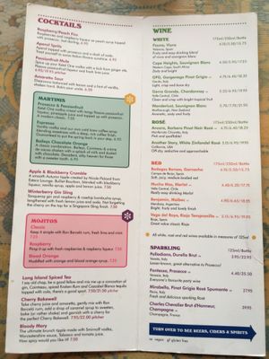 Vegan menu  at Lounges - Marciano Lounge in Woking