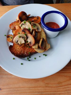 Mushrooms on toast at The GreenHouse Cafe in Shrewsbury