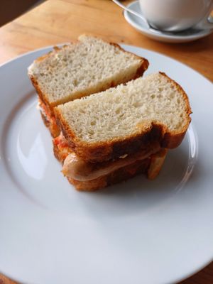 Sausage sandwich at The GreenHouse Cafe in Shrewsbury