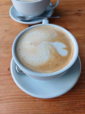 Oat latte at The GreenHouse Cafe in Shrewsbury