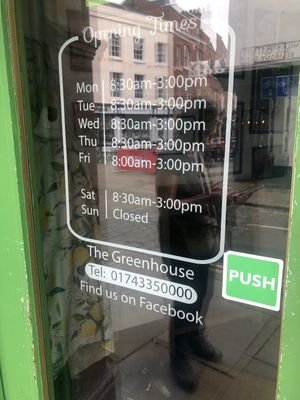   at The GreenHouse Cafe in Shrewsbury