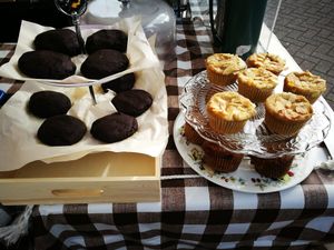 Cookies and cakes available at Vegetate. One is gluten free at Vegetate in Aylesbury