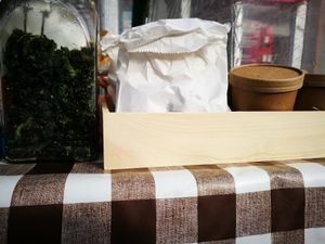 Kale Chips and hot soup available. at Vegetate in Aylesbury