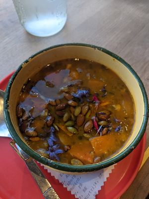 Soup of the Day - veggie & bean at Satellite in Santa Barbara