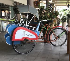 Outside decor  at One Happy Bowl in Noord