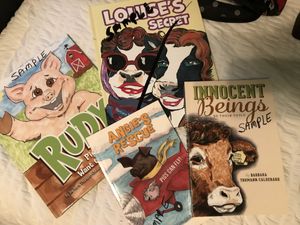 Great selection of vegan books  at One Happy Bowl in Noord