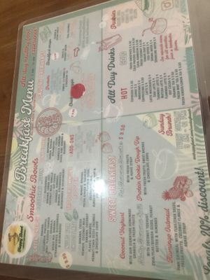 One Happy Bowl Menu at One Happy Bowl in Noord