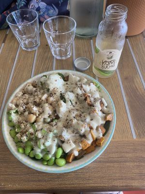 Lemon tahini dressing, I ordered extra!   at One Happy Bowl in Noord
