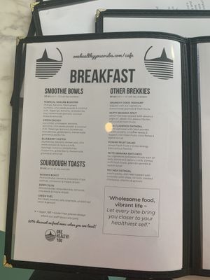 Breakfast menu  at One Happy Bowl in Noord