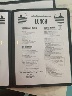 Lunch menu  at One Happy Bowl in Noord