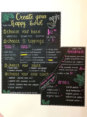 Menu  at One Happy Bowl in Noord