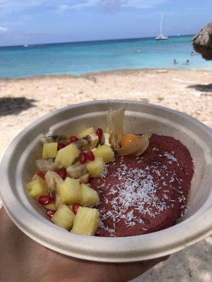 Flamingo pancakes take away:) at One Happy Bowl in Noord