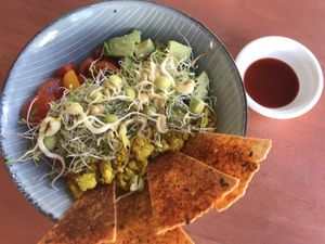 Tofu scramble  at One Happy Bowl in Noord