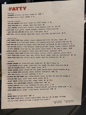 Food Menu  at Little Fatty in Los Angeles