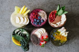 Freshly made smoothies at The Green Moustache in Port Moody