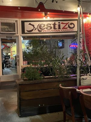 Outdoor seating area ￼ at Mestizo Fusion Cuisine in West Palm Beach