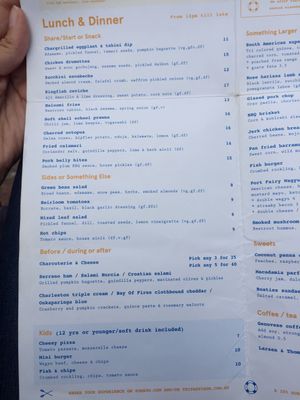 Menu Lunch & Dinner at The Boatbuilders Yard in Melbourne