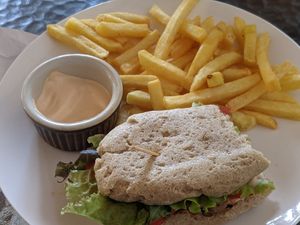 Tofu chivito at Mango in Montevideo