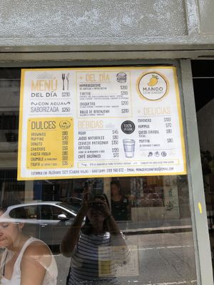 Menu at Mango in Montevideo
