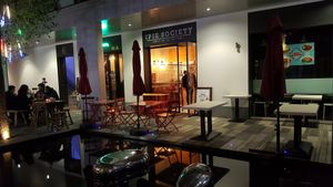 Front entrance off pedestrian walk at Pie Society - Xingfu in Shanghai