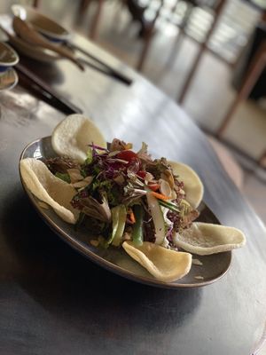 Mango and fresh coconut salad at Oneness Chay in Hanoi