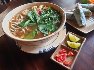 Noodles at Oneness Chay in Hanoi