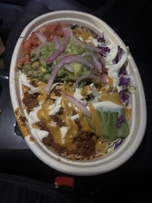 Soy chorizo burrito bowl  at Loco Pez - Fishtown in Philadelphia