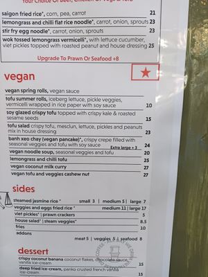 Options! at Saigon Kingdom - Beach St in Queenstown