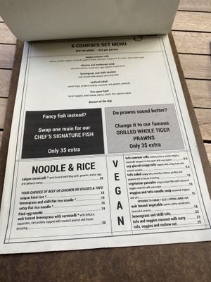 Vegan menu  at Saigon Kingdom - Beach St in Queenstown