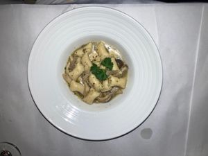 Vegan gnocchi with mushrooms at Terramia Ristorante in Boston