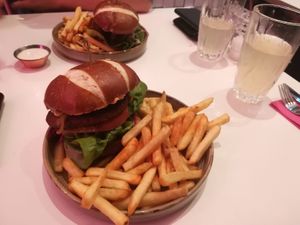 Kalifornia Burgers with thyme fries and lemonades at Kalifornia Kitchen in London