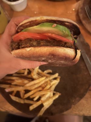 Lentil burgerrs  at Piyoli in Puerto Escondido