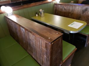 Booths at Embassy Vegetarian Cafe in Katoomba