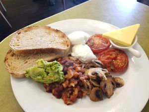 Vegetarian big breakfast (vegan option available) at Embassy Vegetarian Cafe in Katoomba