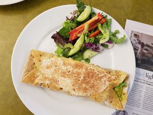 Vegan breakfast wrap at Embassy Vegetarian Cafe in Katoomba
