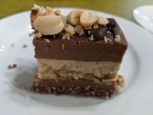 Vegan Snickers at Embassy Vegetarian Cafe in Katoomba