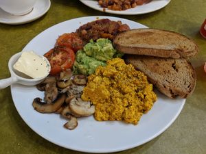 Vegan big breakfast at Embassy Vegetarian Cafe in Katoomba